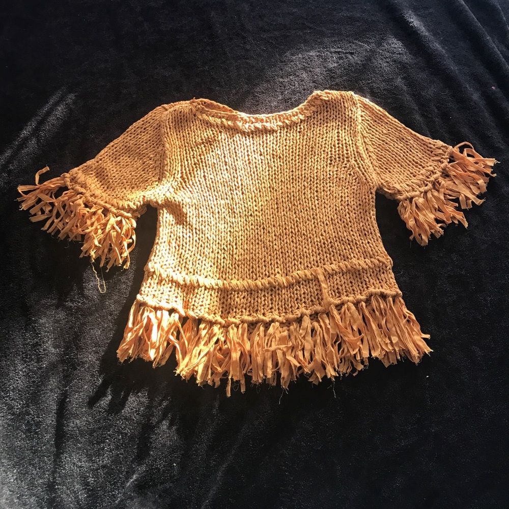 Free people On the Fringe Knitted Cropped Sweater